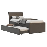 Rawson &amp; Co Vivian King Single Faux Leather Trundle Bed