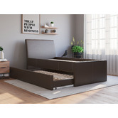 Rawson &amp; Co Vivian Faux Leather King Single Bed with Trundle