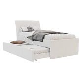 Rawson &amp; Co Vivian Faux Leather King Single Bed with Trundle