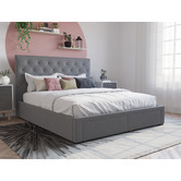 Rawson &amp; Co Grey Oxford Upholstered Bed Frame with Storage