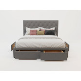 Rawson &amp; Co Grey Oxford Upholstered Bed Frame with Storage