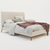 Rawson & Co Cream Zheng Upholstered Bed Frame with Black Legs | Temple ...