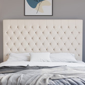 Rawson &amp; Co Natural Modern Classic Mansory Fabric Bedhead