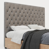 Rawson &amp; Co Grey Modern Classic Mansory Velvet Bedhead