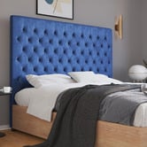 Rawson &amp; Co Blue Modern Classic Mansory Velvet Bedhead