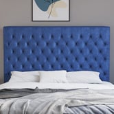 Rawson &amp; Co Blue Modern Classic Mansory Velvet Bedhead