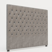 Rawson &amp; Co Grey Modern Classic Mansory Velvet Bedhead