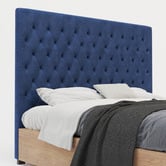 Rawson &amp; Co Blue Modern Classic Mansory Velvet Bedhead