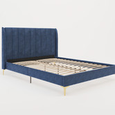 Rawson &amp; Co Blue Modern Classic Herman Velvet Bed Frame