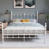 Rawson &amp; Co White Modern Classic Valarie Steel Bed Frame