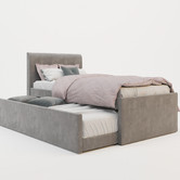 Rawson &amp; Co Selina Velvet King Single Bed with Trundle