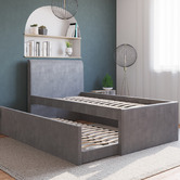Rawson &amp; Co Selina Velvet King Single Bed with Trundle