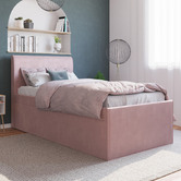 Rawson &amp; Co Selina Velvet Kid&#039;s King Single Bed with Trundle