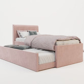 Rawson &amp; Co Selina Velvet Kid&#039;s King Single Bed with Trundle