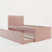 Rawson &amp; Co Selina Velvet Kid&#039;s King Single Bed with Trundle