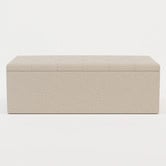 Rawson &amp; Co Beige Oxford Linen Storage Ottoman Bench