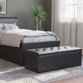 Rawson &amp; Co Oxford Faux Leather Storage Ottoman Bench