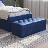 Rawson &amp; Co Oxford Velvet Storage Ottoman Bench