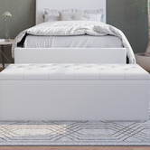 Rawson &amp; Co Oxford Faux Leather Storage Ottoman Bench