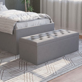Rawson &amp; Co Oxford Velvet Storage Ottoman Bench