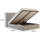 Rawson &amp; Co Kuiper Velvet Gas Lift Storage Bed