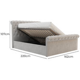 Rawson &amp; Co Draco Velvet Gas Lift Storage Bed Frame