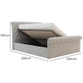 Rawson &amp; Co Draco Velvet Gas Lift Storage Bed Frame