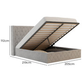 Rawson &amp; Co Kuiper Velvet Gas Lift Storage Bed
