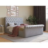 Rawson &amp; Co Draco Velvet Gas Lift Storage Bed Frame