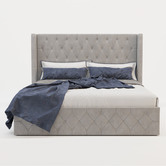 Rawson &amp; Co Kuiper Velvet Gas Lift Storage Bed