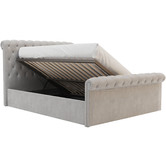 Rawson &amp; Co Draco Velvet Gas Lift Storage Bed Frame
