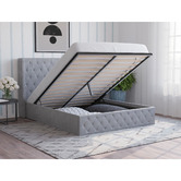 Rawson &amp; Co Kuiper Velvet Gas Lift Storage Bed