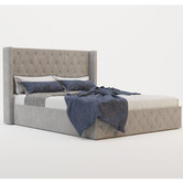 Rawson &amp; Co Kuiper Velvet Gas Lift Storage Bed