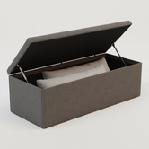 Rawson &amp; Co Grey Oxford Fabric Storage Ottoman Bench