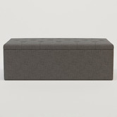Rawson &amp; Co Grey Oxford Fabric Storage Ottoman Bench