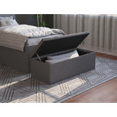 Rawson &amp; Co Grey Oxford Fabric Storage Ottoman Bench