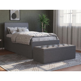 Rawson &amp; Co Grey Oxford Fabric Storage Ottoman Bench