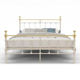 Rawson &amp; Co White &amp; Gold Elizabeth Steel Bed Frame