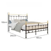 Rawson &amp; Co Black &amp; Gold Elizabeth Steel Bed Frame