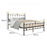 Rawson &amp; Co Black &amp; Gold Elizabeth Steel Bed Frame