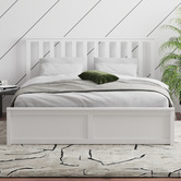 Rawson &amp; Co White Olsen Pine Wood Gas Lift Storage Bed Frame