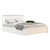 Rawson &amp; Co White Olsen Pine Wood Gas Lift Storage Bed Frame