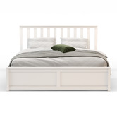 Rawson &amp; Co White Olsen Pine Wood Gas Lift Storage Bed Frame