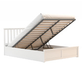 Rawson &amp; Co White Olsen Pine Wood Gas Lift Storage Bed Frame