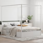 Rawson &amp; Co White Olsen Gas Lift Storage Canopy Bed