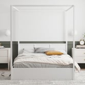 Rawson &amp; Co White Olsen Gas Lift Storage Canopy Bed