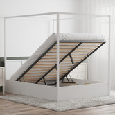 Rawson &amp; Co White Olsen Gas Lift Storage Canopy Bed