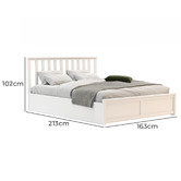 Rawson &amp; Co White Olsen Pine Wood Gas Lift Storage Bed Frame