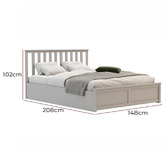 Rawson &amp; Co Grey Olsen Pine Wood Gas Lift Storage Bed Frame