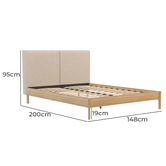 Rawson &amp; Co Natural Trolig Fabric &amp; Wooden Bed Frame